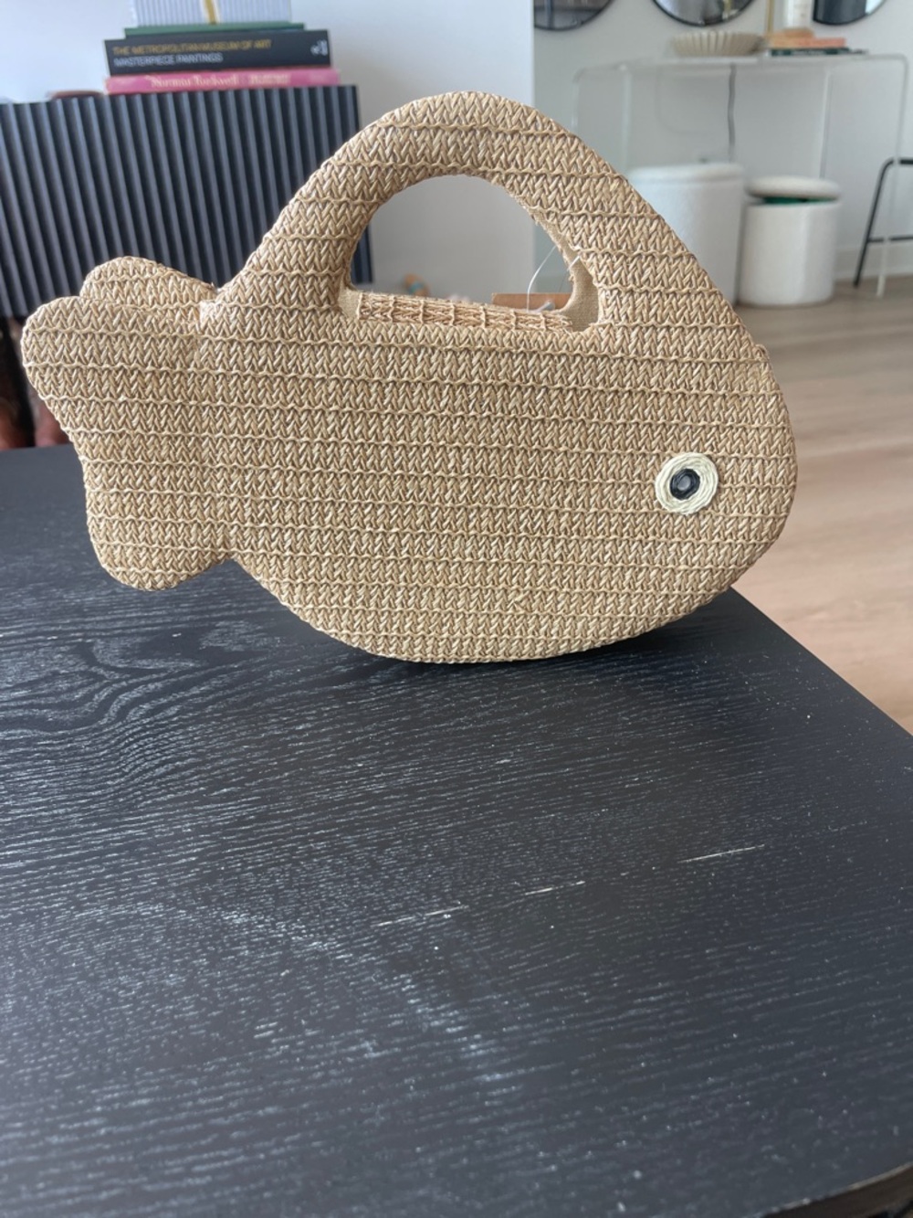 Savanna Woven Fish Handbag in Natural Tan
